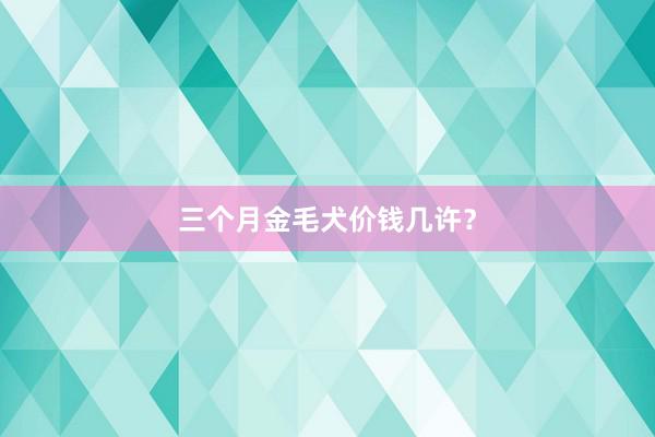 三个月金毛犬价钱几许?